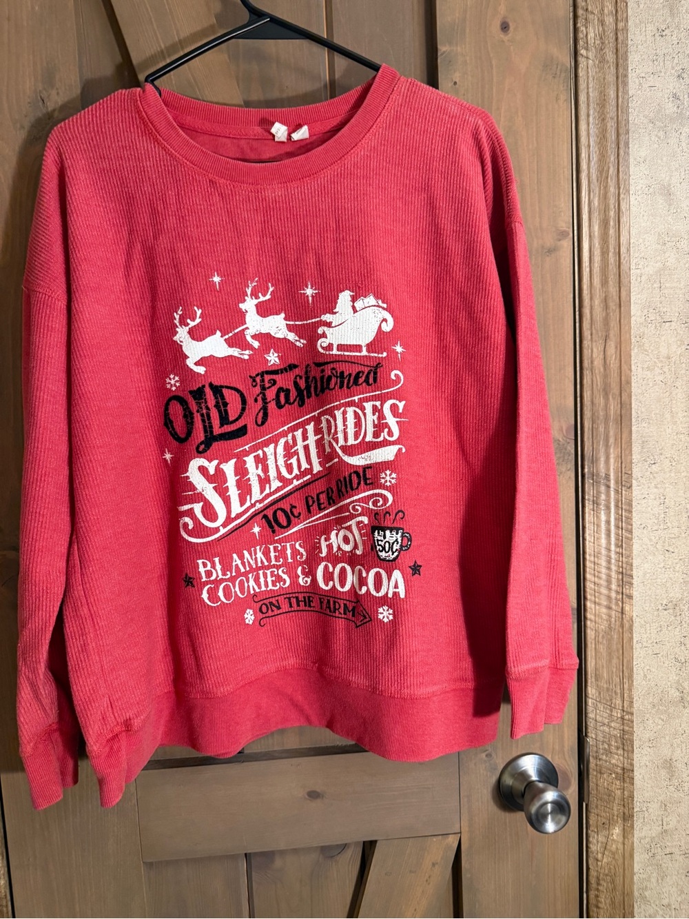 Cato Red Holiday 'Old Fashioned Sleigh Rides' Graphic Sweatshirt